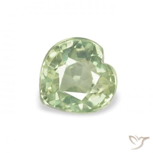 0.76ct Natural Green Sapphire, Heart Shape, 5.2x5.1 mm