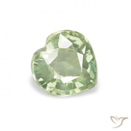 0.76ct Natural Green Sapphire, Heart Shape, 5.2x5.1 mm