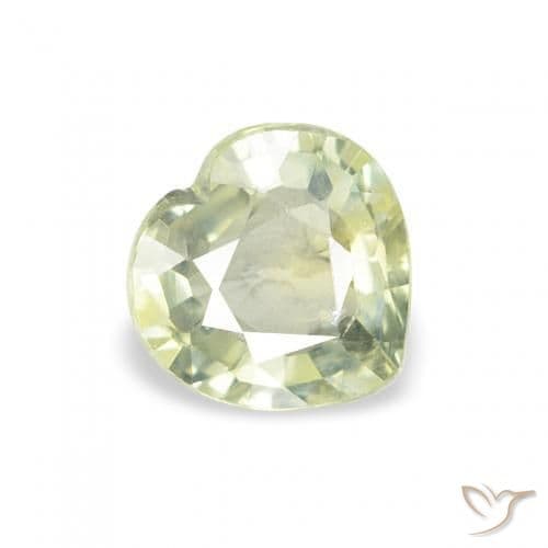 0.65ct Natural Olive Green Sapphire, Heart Shape, 5.2x5.1 mm