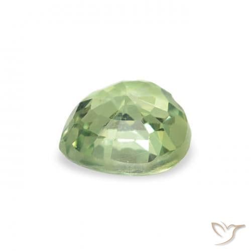 0.73ct Very Light Green Sapphire, Heart Shape, 5.2x5.1 mm