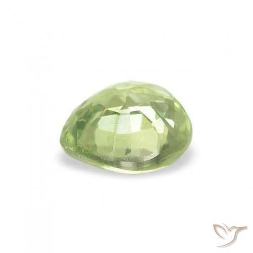 0.59ct Light Yellow Green Sapphire, Heart Shape, 5x5 mm