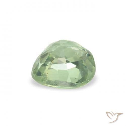 0.70ct Natural Light Green Sapphire, Heart Shape, 5.1x5.1 mm