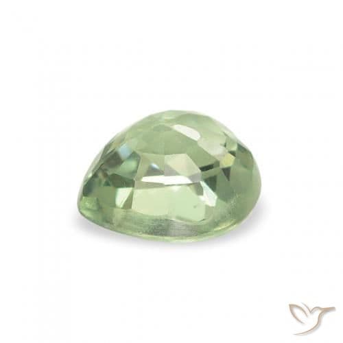 0.67ct Light Sage Green Sapphire, Heart Shape, 5.1x4.8 mm