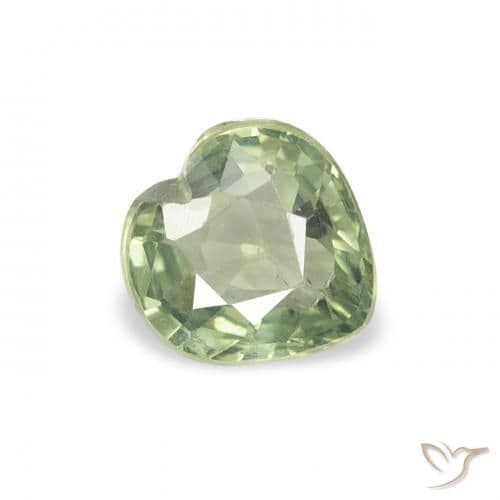 0.64ct Light Forest Green Sapphire, Heart Shape, 5.1x5 mm
