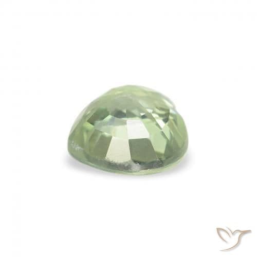0.65ct Very Light Sage Green Sapphire, Heart Shape, 5.1x5 mm