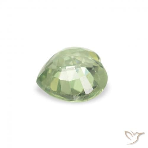 0.62ct Natural Light Green Sapphire, Heart Shape, 5.1x5 mm