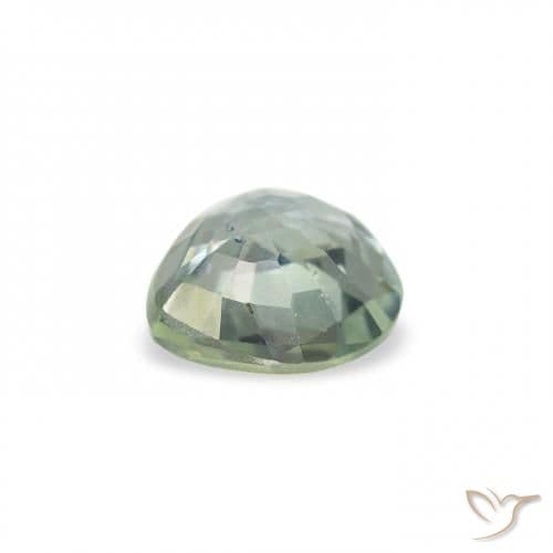 0.61ct Natural Light Green Sapphire, Heart Shape, 5.3x5.1 mm