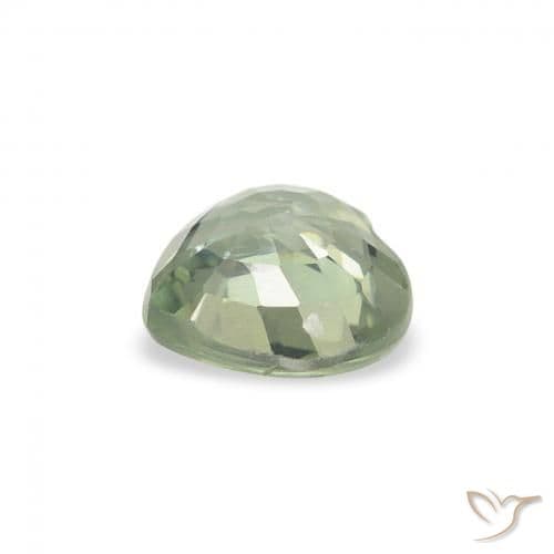 0.67ct Natural Light Green Sapphire, Heart Shape, 5.2x5.1 mm