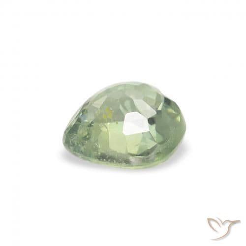 0.65ct Natural Light Green Sapphire, Heart Shape, 5.2x5.1 mm