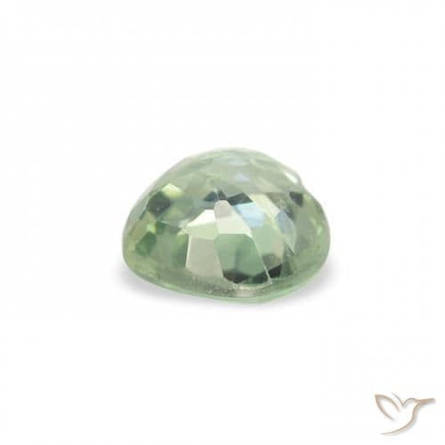 0.68ct Natural Light Green Sapphire, Heart Shape, 5.3x5.1 mm
