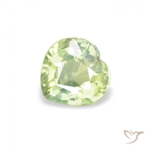 0.73ct Very Light Green Sapphire, Heart Shape, 5.2x5.1 mm