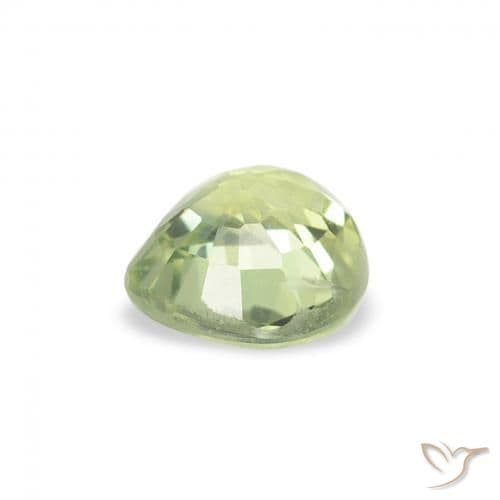 0.66ct Light Lime Green Sapphire, Heart Shape, 5.1x5 mm