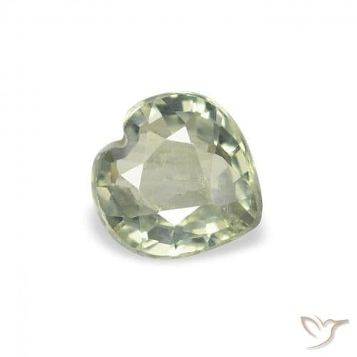 0.62ct Natural Medium Green Sapphire, Heart Shape, 5x5 mm