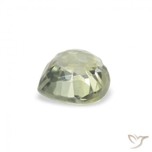 0.67ct Very Light Green Sapphire, Heart Shape, 5.1x5.1 mm
