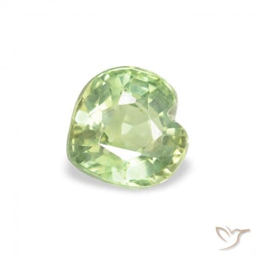 0.73ct Very Light Green Sapphire, Heart Shape, 5.2x5.1 mm
