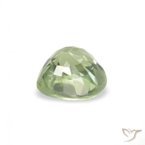0.74ct Natural Light Green Sapphire, Heart Shape, 5.2x5.1 mm