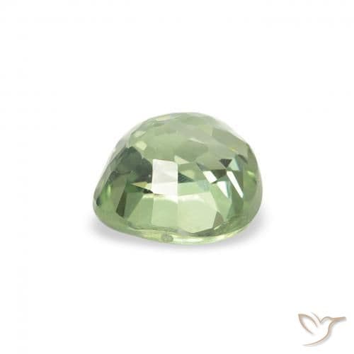 0.76ct Natural Pale Green Sapphire, Heart Shape, 5.1x4.9 mm