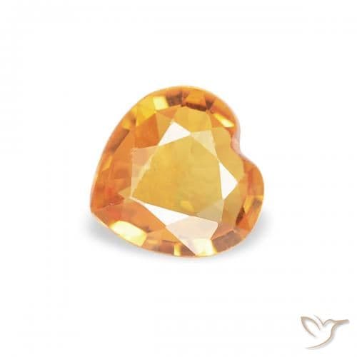 0.32ct Natural Orange-Gold Sapphire, Heart Shape, 4.5x4.5 mm
