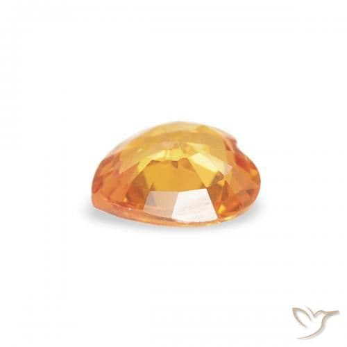 0.32ct Natural Orange-Gold Sapphire, Heart Shape, 4.5x4.5 mm