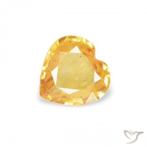0.34ct Natural Bright Gold Sapphire, Heart Shape, 4.5x4.5 mm