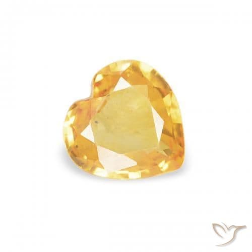 0.34ct Natural Bright Gold Sapphire, Heart Shape, 4.5x4.5 mm