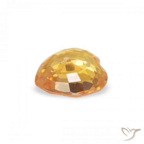 0.41ct Medium Orange Sapphire, Heart Shape, 4.6x4.6 mm