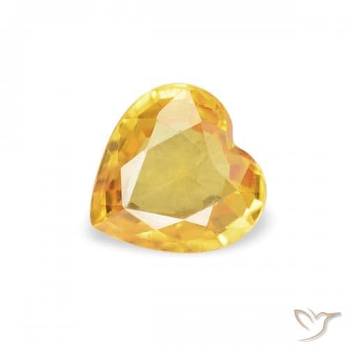 0.36ct Natural Golden Sapphire, Heart Shape, 4.6x4.5 mm