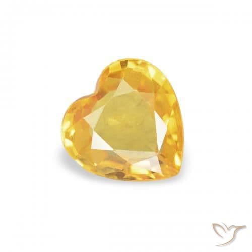 0.36ct Natural Golden Sapphire, Heart Shape, 4.6x4.5 mm