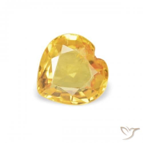 0.42ct Natural Golden Sapphire, Heart Shape, 4.7x4.7 mm