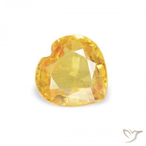 0.42ct Natural Golden Sapphire, Heart Shape, 4.7x4.7 mm