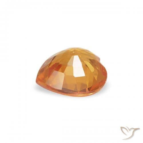 0.39ct Natural Orange-Gold Sapphire, Heart Shape, 4.5x4.4 mm