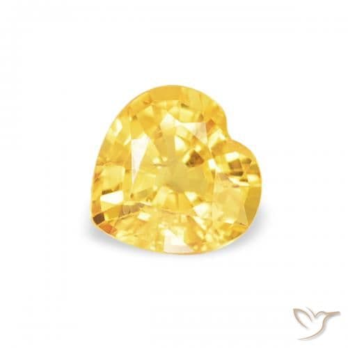 0.43ct Natural Bright Gold Sapphire, Heart Shape, 4.6x4.5 mm