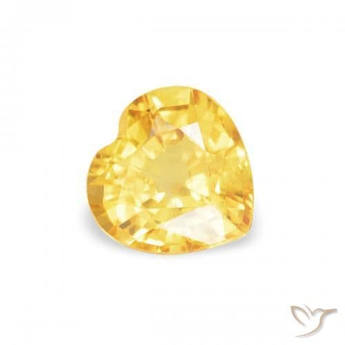 0.43ct Natural Bright Gold Sapphire, Heart Shape, 4.6x4.5 mm
