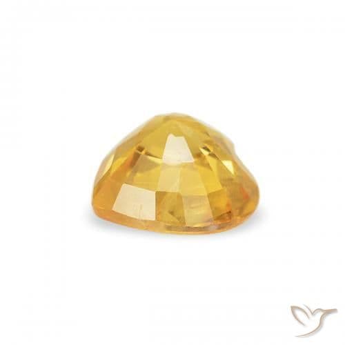 0.43ct Natural Bright Gold Sapphire, Heart Shape, 4.6x4.5 mm