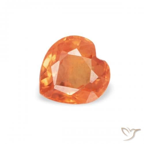 0.42ct Warm Apricot Orange Sapphire, Heart Shape, 4.6x4.5 mm