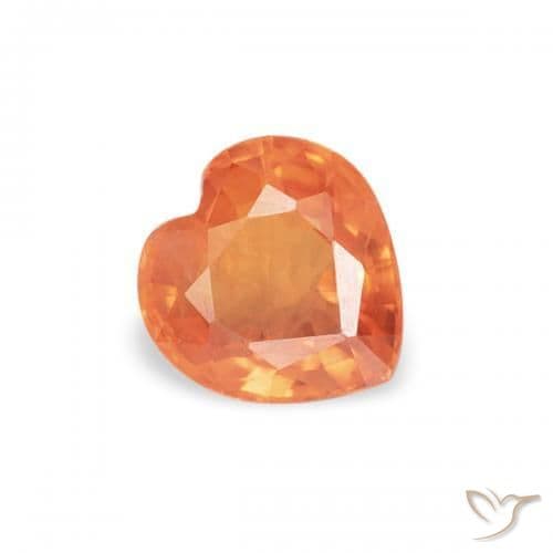 0.42ct Warm Apricot Orange Sapphire, Heart Shape, 4.6x4.5 mm