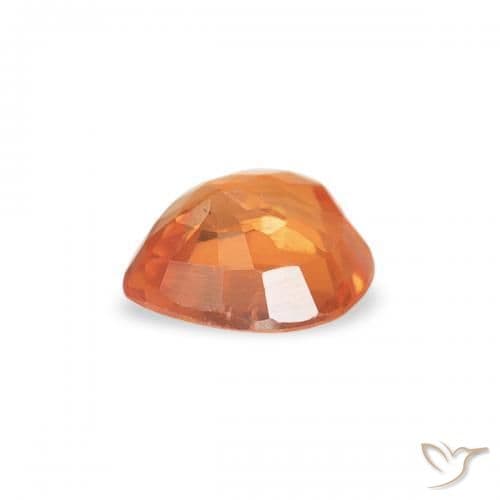 0.42ct Warm Apricot Orange Sapphire, Heart Shape, 4.6x4.5 mm