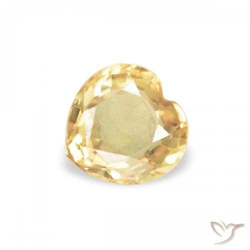 0.40ct Light Golden-Yellow Sapphire, Heart Shape, 4.5x4.4 mm