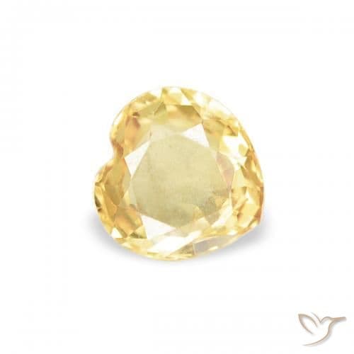 0.40ct Light Golden-Yellow Sapphire, Heart Shape, 4.5x4.4 mm