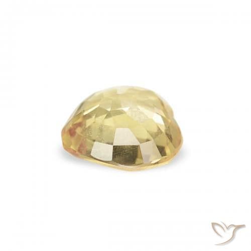 0.40ct Light Golden-Yellow Sapphire, Heart Shape, 4.5x4.4 mm