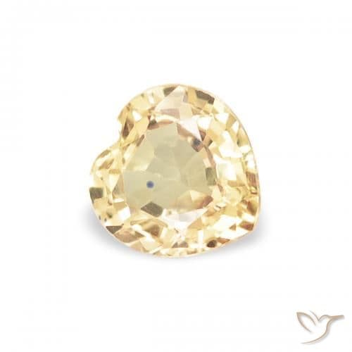 0.43ct Light Yellow Sapphire, Heart Shape, 4.5x4.5 mm