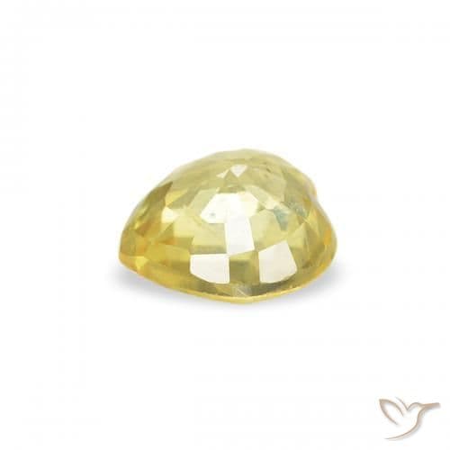 0.40ct Natural Yellow Sapphire, Heart Shape, 4.4x4.4 mm