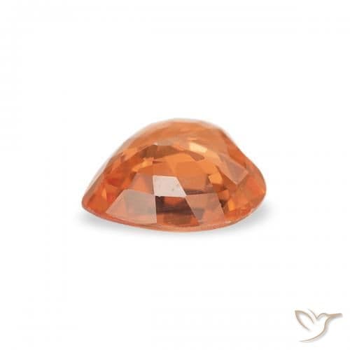 0.38ct Medium Orange Sapphire, Heart Shape, 4.8x4.7 mm