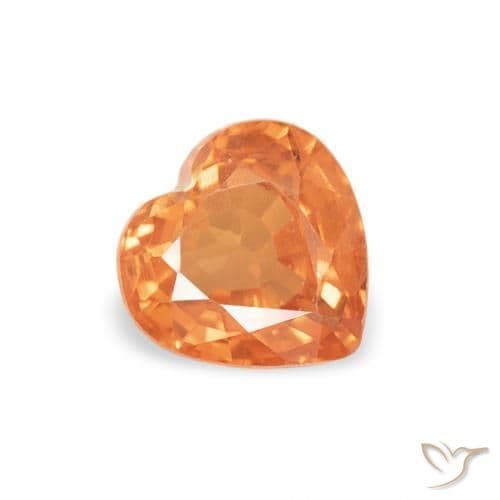 0.42ct Bright Orange Sapphire, Heart Shape, 4.5x4.5 mm