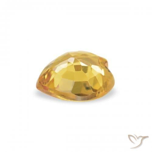 0.43ct Natural Orange-Gold Sapphire, Heart Shape, 4.7x4.5 mm