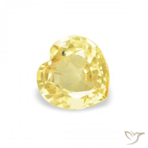0.41ct Light Yellow Sapphire, Heart Shape, 4.6x4.6 mm