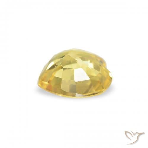 0.41ct Light Yellow Sapphire, Heart Shape, 4.6x4.6 mm