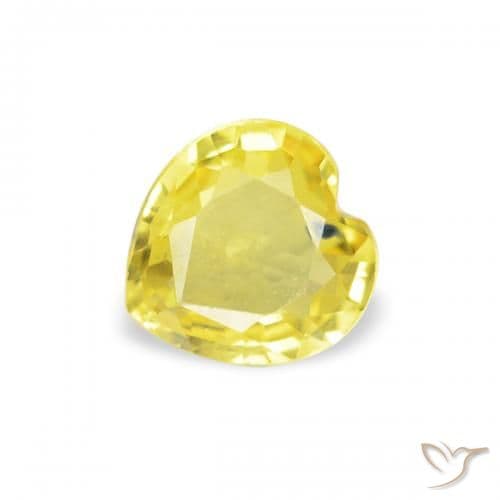 0.39ct Medium Yellow Sapphire, Heart Shape, 4.6x4.5 mm