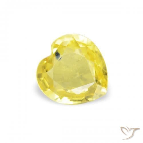 0.39ct Medium Yellow Sapphire, Heart Shape, 4.6x4.5 mm