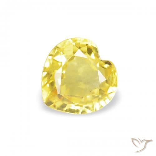 0.40ct Light Yellow Sapphire, Heart Shape, 4.5x4.5 mm